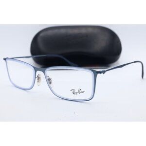 Ray Ban RB 6299 2755 Matte Blue Rectangle Eyeglasses clear Lenses 55mm